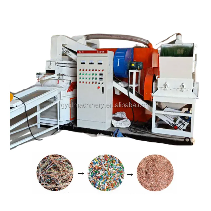 Advanced scrap copper cable wire smashing recycling cutting plant