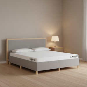 Light <b>Grey</b> Upholstered Bed <b>Frame</b> Fabric Minimalist Design Wood <b>Frame</b> - Product Image 2