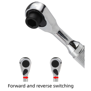Llave de trinquete reversible 2 en 1 de 72 dientes y 1/4 de pulgada con mango de destornillador de liberación rápida para espacios reducidos - Product Image 5
