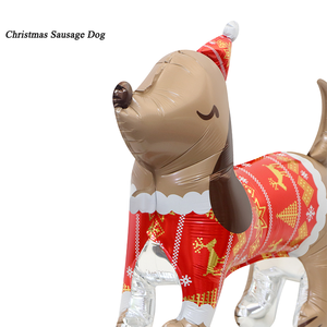 Fête de noël fond décoration ballon 4D Station stéréoscopique noël réverbère ours dessin animé feuille ballon - Product Image 3