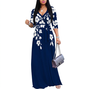 Premium Women's Solid Knitted Fabric Sheath Silhouette V Neck 3/4 Sleeve Fitted High Waist Elegant Knee-Length Party <b>Wrap</b> Dress - Product Image 2