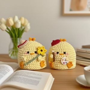 Twee Gele Chick-Vormige Gehaakte Poppen Leren Haak Kit Schattige Steek Amigurumi Haak Beginner Level Kit - Product Image 5