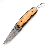 Couteau de poche pliable portable EDC pour le camping avec lame en acier 3CR13 et manche en bois de zèbre