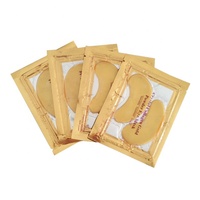 Masque oculaire cercle noir 24K sous poudre, Patch oculaire en collagène cristal or, pour fond de l'humidité