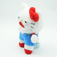 Nouveau produit phare, faible MOQ : Peluche Mascotte Chat Mignon avec Nœud Papillon et Dents, Coussin d'Accueil pour Enfants, Cadeau, Supermarché