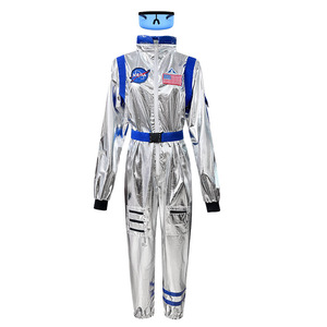 Silver Spacesuit Adult Cosplay Costume NASA Pilot <b>Bodysuit</b> For Halloween Party Role Playing Game Anime - Product Image 5