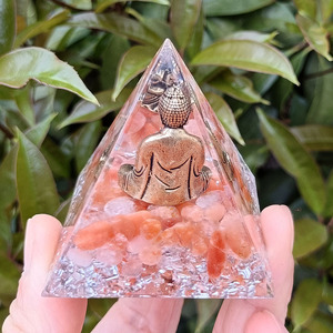รูปปั้นพระพุทธรูปคริสตัลพีระมิดเรซิ่นอีพ็อกซี่ตกแต่งบ้านของขวัญเครื่องประดับตั้งโต๊ะ - Product Image 4