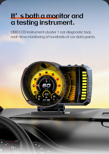 Affichage TFT HUD sur le pare-brise de la voiture avec compteur de vitesse, compte-tours, temps de conduite, consommation de carburant, moniteur de température de l'eau - Product Image 4