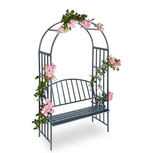 Decoratieve Metalen Strand Park Tuinbank Stoel Rose Boog Buitenbanken Meubels Voor Planten Klimmen Huis Tuin Bruiloft Decor