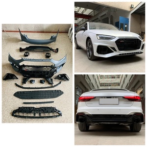Nouvelle modification de voiture, kit carrosserie RS4, feux antibrouillard, pare-chocs avant/arrière, installation par vis, compatible avec Audi A4 2017, ajustement universel - Product Image 1
