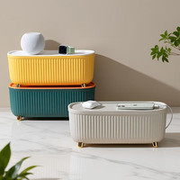 Organizador de Cables para el Hogar, Accesorios de Gestión de Cables, Caja de Almacenamiento con Enchufe Europeo, Caja de Almacenamiento para Cargador Inalámbrico y Banco de Energía