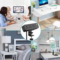 Multiprise de bureau 3 prises avec ports USB, fixation par pince, installation facile, pour bureau, maison, mobilier, au format prise AU/US
