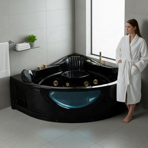 อ่างอาบน้ำ COMO Black Corner สำหรับสองคน อ่างสปาแบบตั้งพื้นพร้อมระบบนวดด้วยน้ำวน/สำหรับผู้ใหญ่ - Product Image 1