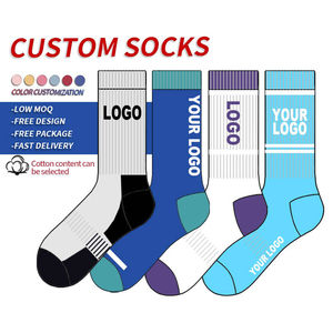 Chaussettes de sport pour hommes jeunes en jacquard, écologiques, respirantes, avec logo sur le bas, emballage personnalisé, vente en gros - Product Image 1