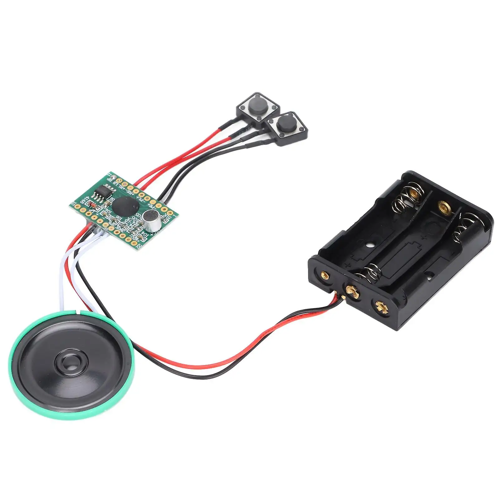 Pemutar musik kontrol tombol modul suara, pemutar suara musik Chip bicara yang dapat diprogram 8MB MP3 WAV USB dapat diunduh dengan kotak baterai AAA
