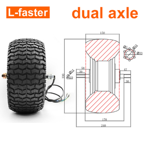 500W 13 pollici elettrico Atv fuoristrada carretto a mano moto Brushless ingranaggio <span class=keywords><strong>mozzo</strong></span> doppio motore grasso ruota con Controller Kit - Product Image 3