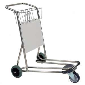 Carro de equipaje de aeropuerto de acero inoxidable de <span class=keywords><strong>4</strong></span> ruedas a la venta equipaje de carro de aeropuerto - Product Image 4