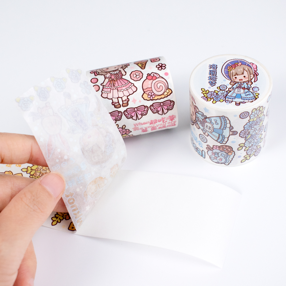 Washi paper + full color + release line example