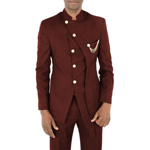 Костюм для мужчин в индийском стиле, комплект из 2 предметов: блейзер с воротником-стойкой и брюками - Product Image 6