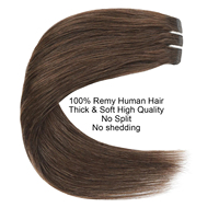 Color Personalizado # Extensiones de Cabello Vietnamita SDD, 4 Tramas de Cabello Castaño Tejidas a Mano para Rizos, en Paquetes de Cortina