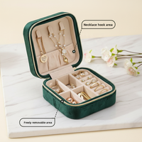Boîte de rangement pour bijoux en velours carré haut de gamme MC, fermeture à glissière, taille 10*10*5, pour boucles d'oreilles, bagues, colliers