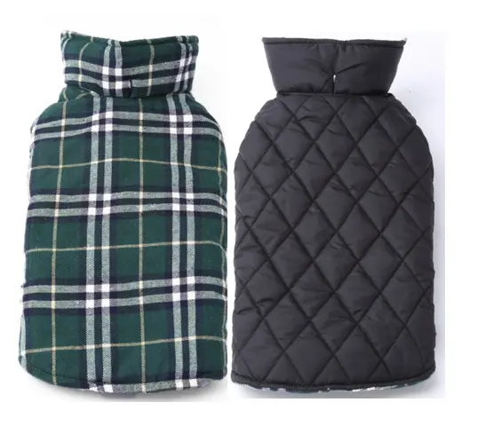 Amazon hot sell Comfortable British Style Plaid warm Dog Clothes Sweet Button Dog Sweater Winter Pet Clothes