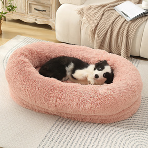 Coussin ovale pour chien, en peluche, chaud, pour l'hiver, matelas amovible et lavable pour chiens - Product Image 4