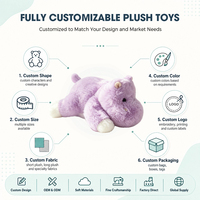 Boneka Hippo Lavender Lucu, Mainan Hewan Isi Dakron Lembut, Hadiah untuk Anak, Dekorasi Rumah, Kado Baby Shower