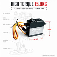 Servomoteur Robot XQ-POWER XQ-S4016D 16kg Étanche Engrenage Sans Noyau en Titane 210 Degrés pour Robot Humanoïde Bateau RC Vente en Gros OEM 4.8V-8.4V