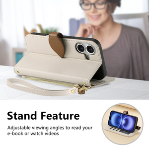 Crossbody dây đeo cổ tay điện thoại ví trường hợp PU da dây kéo túi xách lật ví điện thoại trường hợp đối với Apple iPhone 17 trường hợp di động - Product Image 4