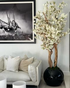 Gran oferta de flores artificiales de cerezo blanco hechas a medida para interiores, flores artificiales rosas para decoración del hogar y diseño de interiores - Product Image 3