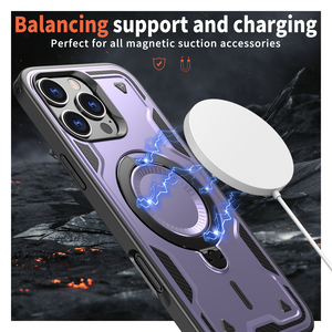 Nouvelle coque magnétique antichoc à chargement sans fil pour <span class=keywords><strong>iPhone</strong></span> 16 <span class=keywords><strong>Pro</strong></span> <span class=keywords><strong>Max</strong></span> 16 14 13 <span class=keywords><strong>12</strong></span>, hybride double couche avec béquille annulaire - Product Image 4