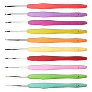 Juego de 12 Agujas de Ganchillo Portátiles con Mango Ergonómico Suave, Agujas de Tejer Multicolores de 2.0 mm a 8.0 mm - Product Image 1