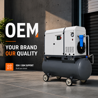 Compresseur d'air à vis portable monophasé 220V 60Hz, 10HP 7,5kW, pression de sortie stable de 8 à 13 bars, pour le traitement artisanal