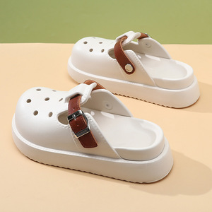 Women's <b>Clogs</b> Breathable Thick Soled Closed Toe EVA Sandals Buckle Style Summer Outdoor Wear Resistant Non Slip Height - Product Image 3