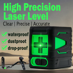 Nivel Láser Autonivelante de 2 Líneas MYJ, Portátil, Luz Verde, con Mini Trípode y Soporte de Pared MYJ-02BG MY - Product Image 2