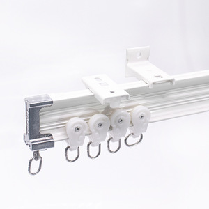 Rail de rideau de <span class=keywords><strong>baie</strong></span> de fenêtre robuste en alliage d'aluminium blanc pliable et flexible à courbe d'onde en S - Product Image 3