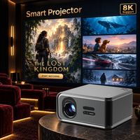 Projecteur intelligent 4K DVB-T2 TV numérique WiFi 1000 Ansi Mise au point automatique Correction automatique de la distorsion trapézoïdale Projecteur natif 1080p Cinéma maison