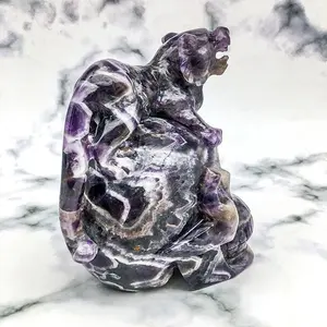 Großhandel natürliche Kristall verträumte Amethyst Schädel mit Probe Design für die Dekoration