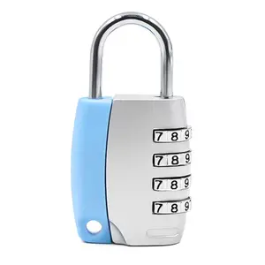XMM-8075B Hot selling 4 dials padlock zinc alloy travel suitcase password resettable padlock manufacture combination lock