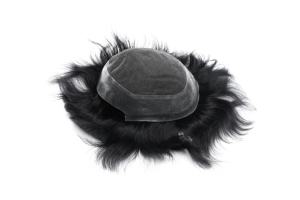 Tóc giả nam Úc tóc Remy Ấn Độ, chất liệu ren Pháp, viền PU, mật độ 100%, nút thắt vô hình, sóng tự nhiên/thẳng, 38mm, bán buôn - Product Image 3