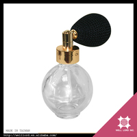 Atomiseur de parfum en verre rond Well Lord PB038_AE 10ml avec pulvérisateur à visser, sérigraphie couleur personnalisée et origine Taïwan