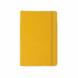 Percetakan pabrik OEM desain baru kustom Foil tulisan 5in x 7in PU kulit Notebook kuning