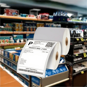 UNIFON Waterproof Customizable 4x6 Thermal Shipping Labels <b>Sheets</b> <b>Stickers</b> Roll White Label 100mm X 100mm - Product Image 3