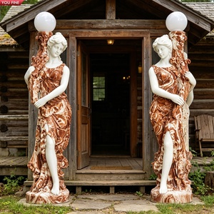 YOUFINE Ensemble <span class=keywords><strong>de</strong></span> lampadaires en marbre blanc, sculpture <span class=keywords><strong>de</strong></span> déesse classique, statue <span class=keywords><strong>de</strong></span> <span class=keywords><strong>jardin</strong></span> extérieur <span class=keywords><strong>pour</strong></span> villa - Product Image 4
