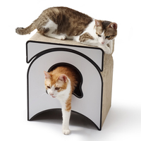 Maison pour chat en carton avec griffoir, espace de repos pour chatons et chats adultes