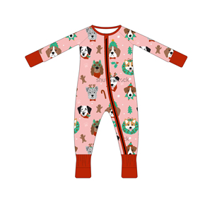 Romper Zippy Unisex Bayi Motif Anjing Lucu yang Dapat Diubah |   Pakaian Tidur Liburan Bambu Hipoalergenik - Product Image 1