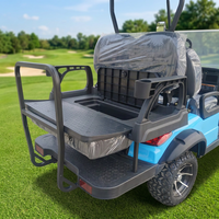 Voiture de golf électrique multifonctionnelle bleue 8 places 4x4 avec batterie sans entretien pour hôtel de villégiature