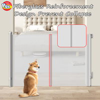 Barrière rétractable pour chien en fibre de verre, directement de l'usine |   Barrière de sécurité intérieure extra large pour animaux de compagnie, sans perçage