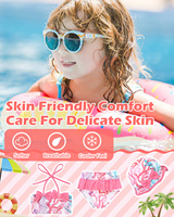 ALVABABY-Maillot de bain deux pièces réutilisable pour tout-petits, bikini, maillot de bain tankini sans manches pour bébés
